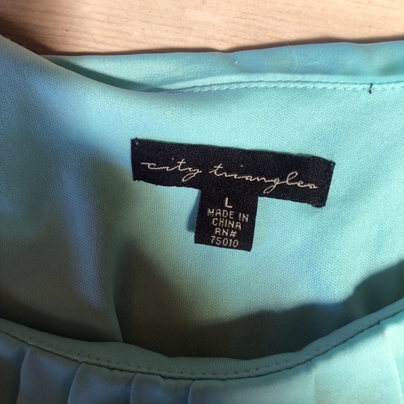 City of Triangles Mint Green Pocket Dress L - Picture 5 of 8